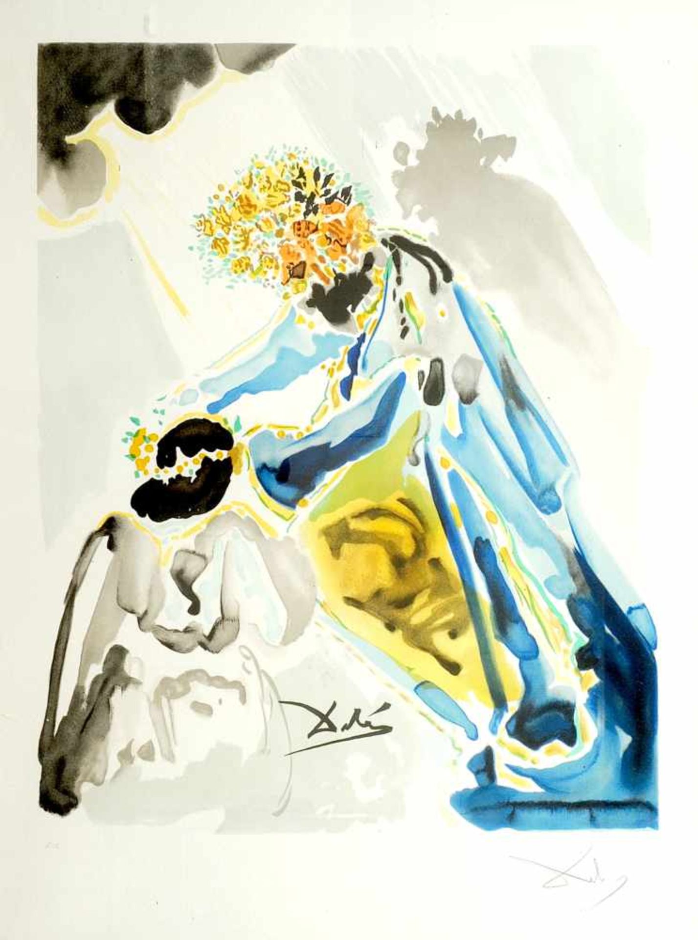 SALVADOR DALI (1904-1989)Le Roi David et l’angeLithographie couleur sur papier, Epreuve d’A