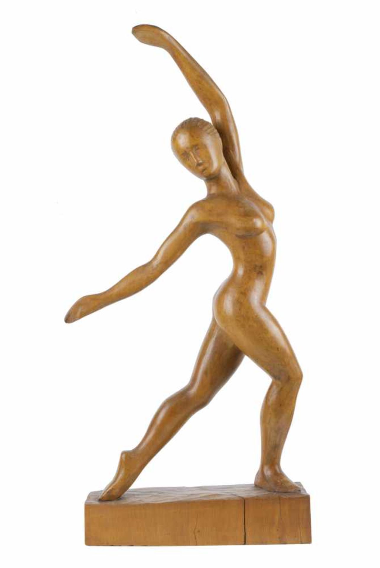 MAURICE TAVERNIER (1926-2018)Danseuse en mouvement, 1979Sculpture en bois exotique, signée