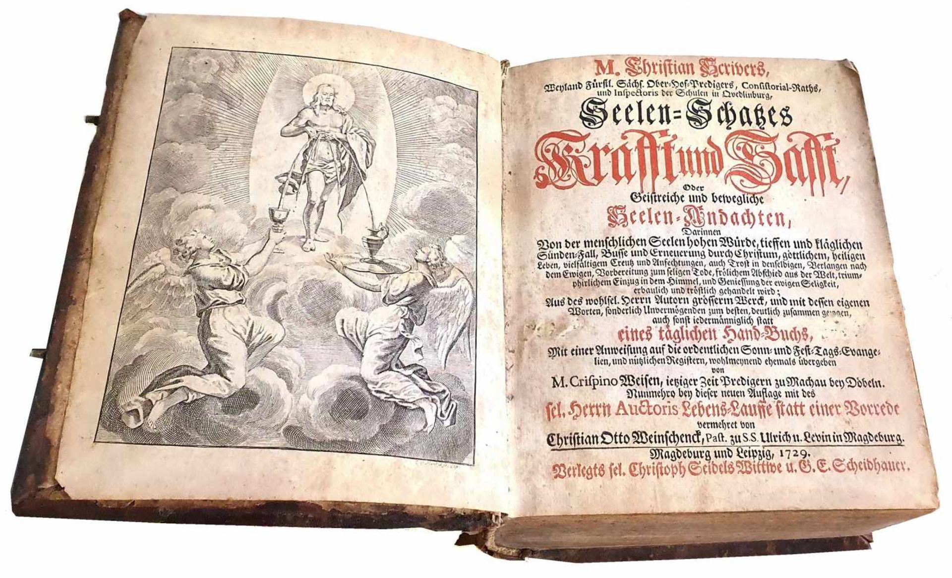 IMPORTANT LIVRE, MAGDEBURG, 1729Christian Schrivers, Seelen SchabesImportant livre d'enviro
