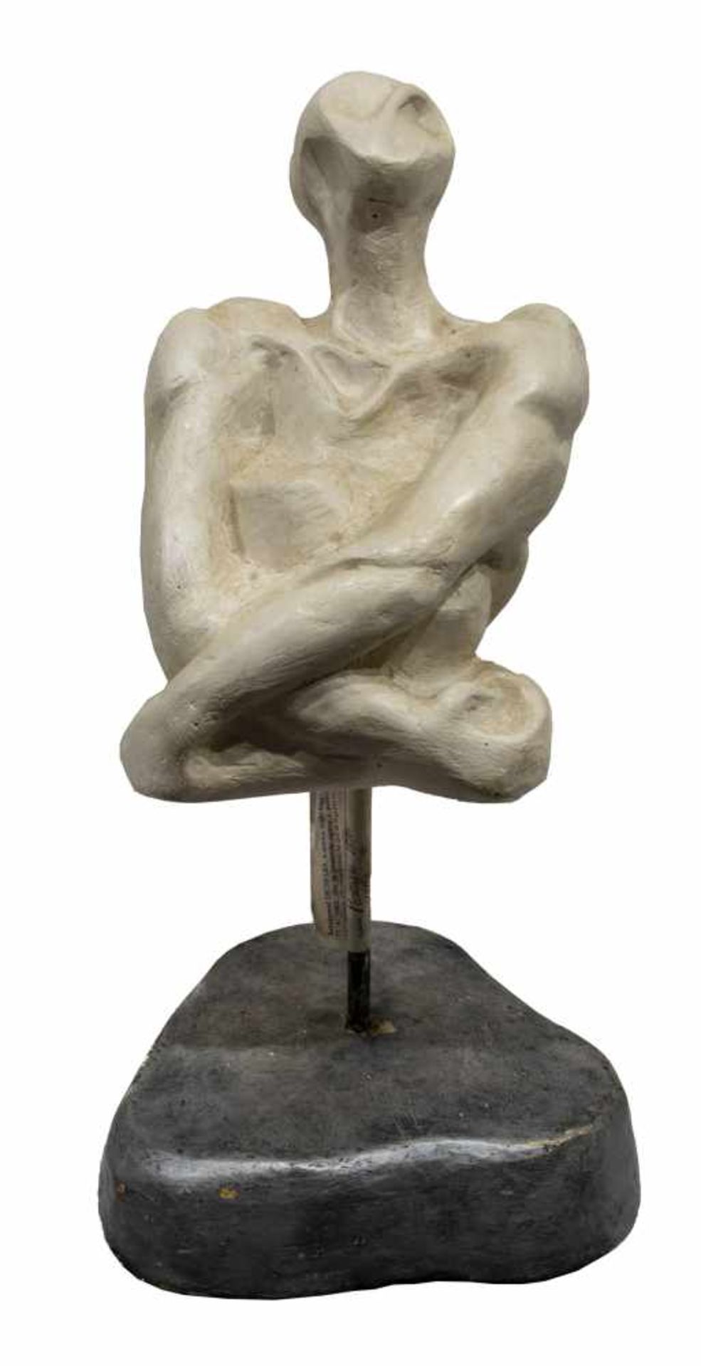 IRMA MORASSI (Née en 1953)UomoSculpture en plâtre à patine blanche reposant sur une base si