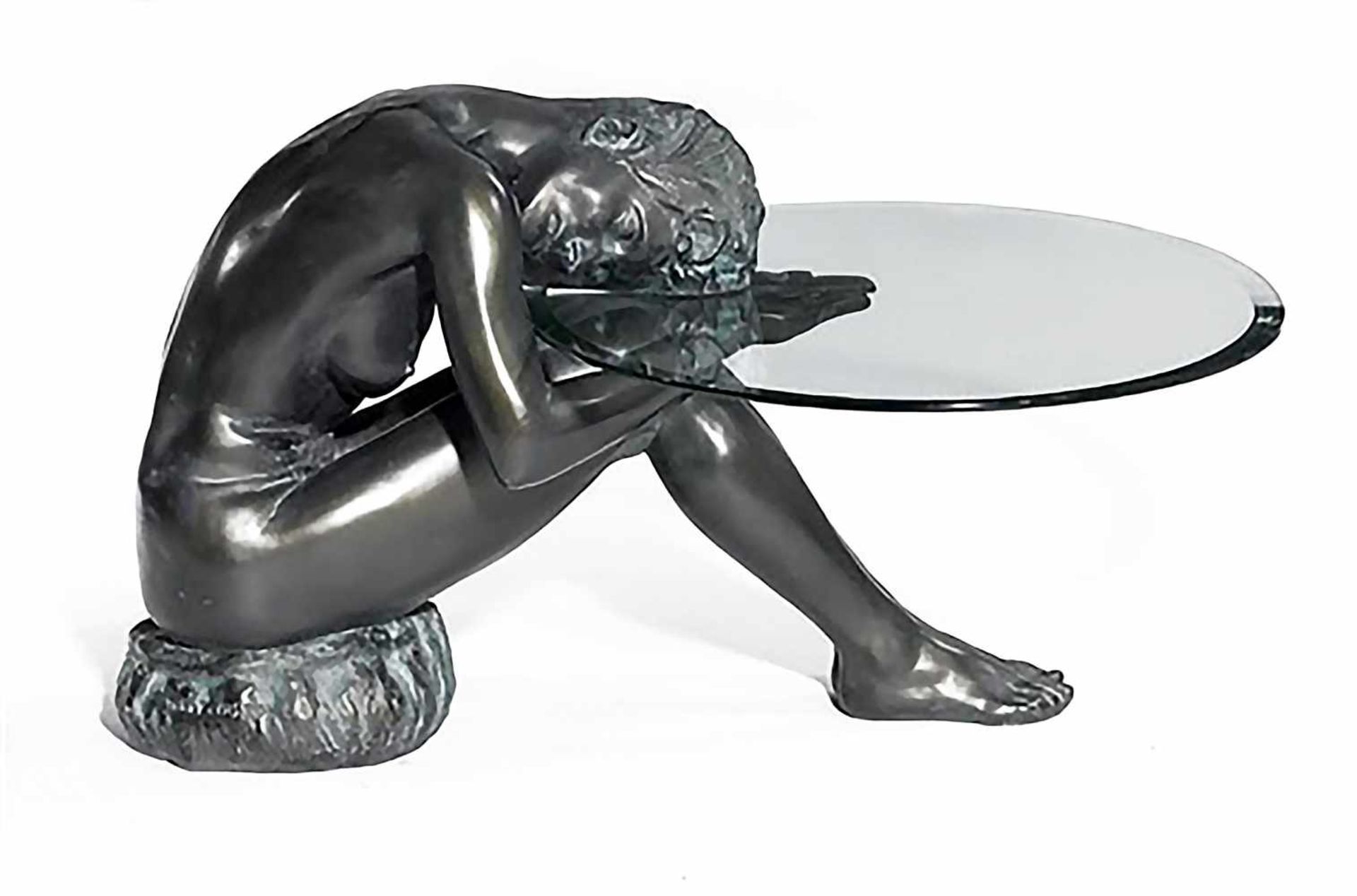 MARC THOUY (Né en 1946)Coffee table " Passion ", ca.1990Table sculpture en bronze patiné, s