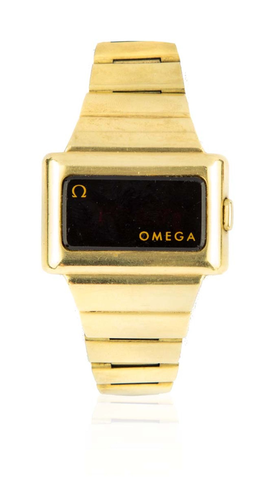 OMEGAConstellation TC1 LED watchMontre bracelet iconique des année 70 en acier plaqué or 20 microns,