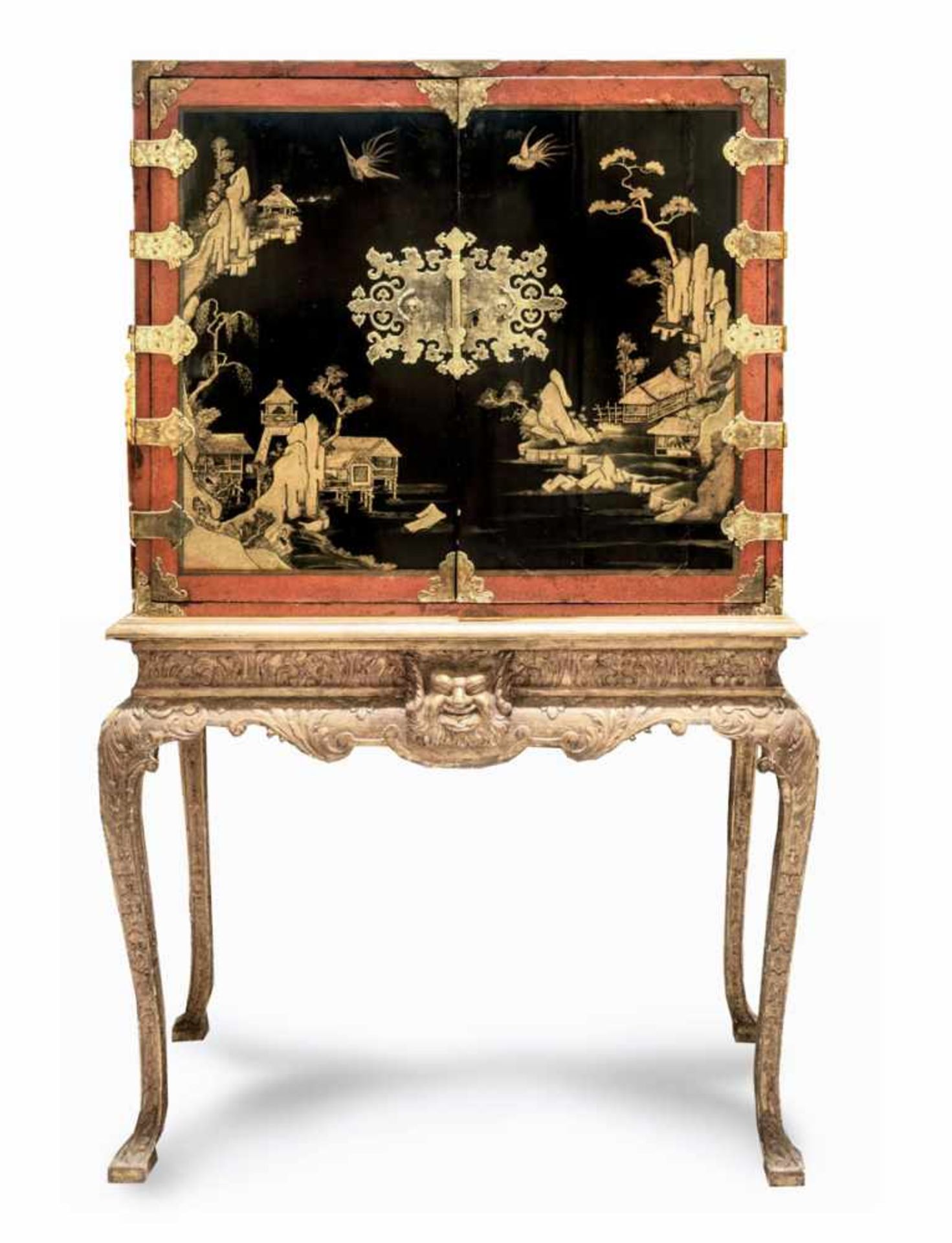 ART DU JAPON, D'EPOQUE EDO ca.1660-1680Important cabinet de voyage sur piétementEn laque noire au - Bild 2 aus 2