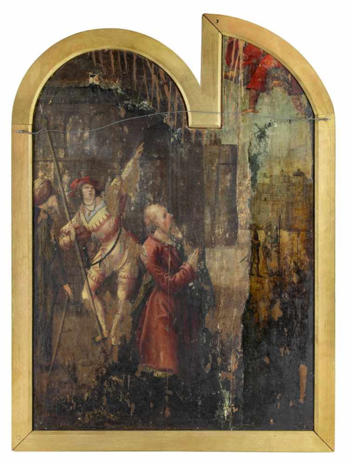 ECOLE MANIERISTE, ANVERS ca.1520Le Christ Jardinier, " Noli me Tangere"Huile sur panneau irrégulier, - Bild 3 aus 3