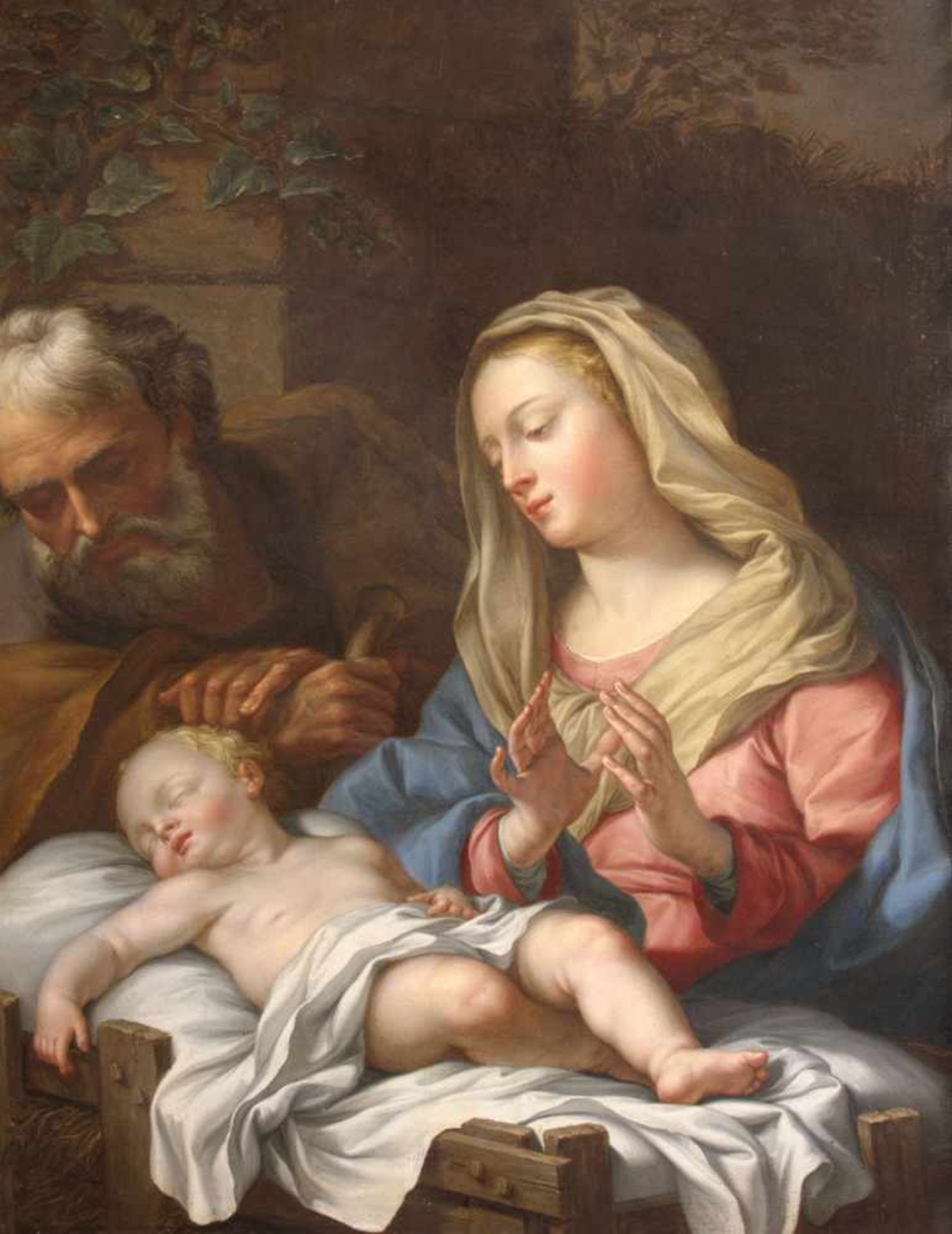 FRANCESCO TREVISANI (1656-1746)La Sainte FamilleHuile sur toilePeintre d’histoire italien né à