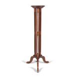 A VICTORIAN TORCHERE STAND. 123cm high, 27cm diameter ; together with another mahogany jardinere