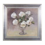 GERALDINE O'BRIEN (B.1922)Still life with roses Oil on canvas, 36.5 x 39.5cm