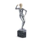 ***PLEASE NOTE DESCRIPTION SHOULD READ***AFTER FERDINAND PREISS (1882 - 1943)A silvered figure of an