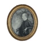 JOHN TAYLOR (1739-1838)Half-length portrait of a gentlemanCharcoal on watermarked paper, oval, 17