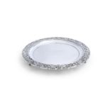 A LARGE IRISH SILVER PRESENTATION SALVER, Dublin 1937, mark of West & Son, of circular form, with