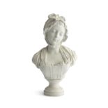 G. LEVY (1820-1899)InnocenceBisque porcelain bust, on circular socle baseSigned54 cm high