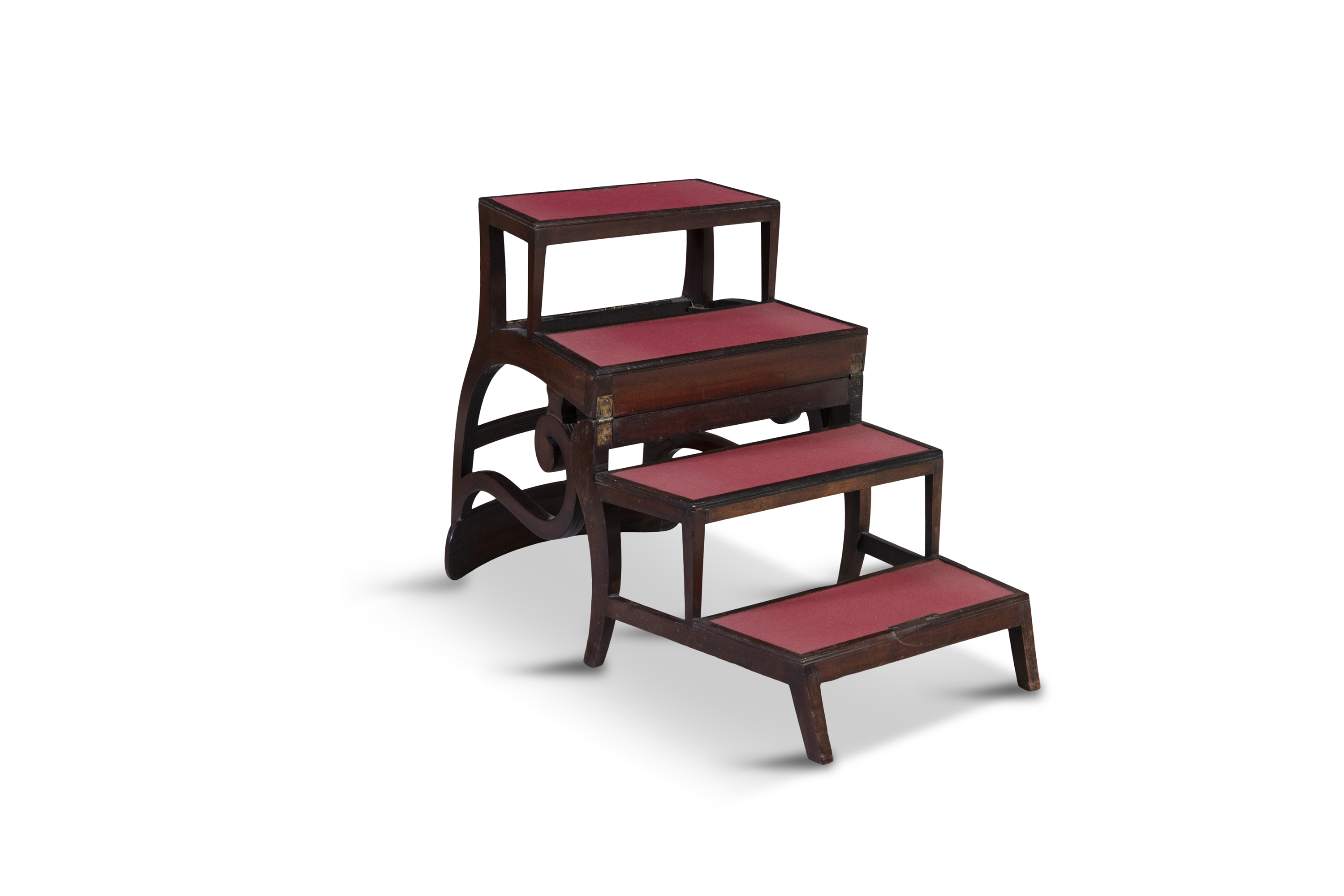 A REGENCY MAHOGANY METAMORPHIC LIBRARY CHAIR / LIBRARY STEPS, after a design by Morgan & Sanders, - Image 2 of 2