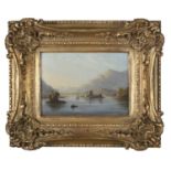 IRISH SCHOOL (19TH CENTURY)Animated view of Killarney Lower Lake with Ross CastleOil on board, 13