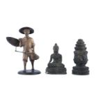 A COLLECTION OF ASIAN ITEMS, comprising of a stupa, modelled in the form of our sided deity with