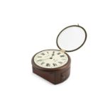 A VICTORIAN STYLE MAHOGANY CASED WALL CLOCK, signed Gantor of Dublin with white enamel dial inked