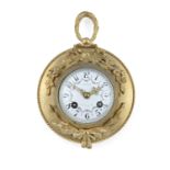 ***ADDITIONAL LOT***A FRENCH GILTMETAL AND ORMOLU MOUNTED CARTEL CLOCK, the white enamel dial