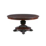***WITHDRAWN***A FINE IRISH FLAME MAHOGANY BREAKFAST TABLE, c. 1830, attributed to Mack, Williams