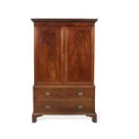 A 19TH CENTURY MAHOGANY LINEN PRESS. 192cm high, 108cm wide, 47cm deep