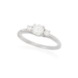 A SINGLE-STONE DIAMOND RING, the brilliant-cut diamond weighing approximately 0.60ct, to similarly-