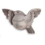 A SILVER BROOCH BY GEORG JENSEN, of bird in flight design, with maker's marks for 'Georg Jensen'