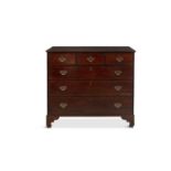 A GEORGE III MAHOGANY CHEST, 1780, of rectangular form with three short drawers above three long