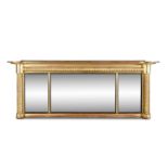 A VICTORIAN GILTWOOD OVERMANTLE MIRROR, of rectangular form, with rope twist borders, containing a