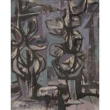 Nevill Johnson (1911-1999) Marcel's Garden Oil, ink and wash on board, 45 x 37cm (17¾ x 14½'')
