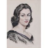 Seán Keating PRHA (1889-1977) Portrait of a young lady Mixed media, 50 x 36cm (19¾ x 14'') Signed