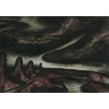 Patrick Pye RHA (1929-2018) Dark Landscape Watercolour, 23 x 33.5cm (9 x 13¼'') Signed and dated