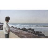 Patrick Hennessy RHA (1915-1980) Sea Wall (1972) Oil on canvas, 38 x 64cm (15 x 25¼'') Signed