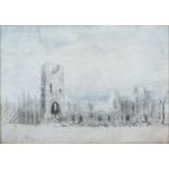 William Percy French (1854-1920) Ruins at Ypres Watercolour, 23 x 32cm (9 x 12½'') Signed and