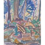 Evie Hone HRHA (1894-1955) In the Woods at Marley Watercolour, 38 x 32cm (15 x 12½'') Signed