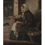 Samuel John Murphy (1851-c.1920) The Fruit Seller Oil on canvas laid on panel, 35.5 x 30.5cm (14 x