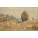 Mildred Anne Butler RWS (1858 - 1941) Harvesting Watercolour, 11.5 x 17.5cm (4½ x 6¾'')