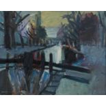 Brian Ballard RUA (b.1943) Grand Canal Dublin Oil on canvas, 60 x 75cm (23½ x 29½'') Signed and