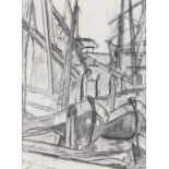 Grace Henry HRHA (1868-1953) Boats in the Harbour, Mousehole Charcoal, 33 x 23.5cm (13 x 9¼'')