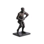 John Behan RHA (b.1938) Rugby player - A Charge for the Line Bronze, 18.5 x 20 x 41cm high (7 x 7½ x