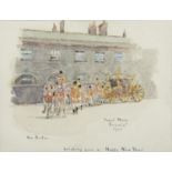 Rose Maynard Barton RWS (1859 - 1929) The Royal Mews, August 9th 1902 Watercolour, 10 x 13cm (4 x
