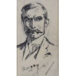 Paul Henry RHA (1877-1958) Sketch for a Portrait Charcoal, 16 x 9.5cm (6¼ x 3¾'') Signed Provenance: