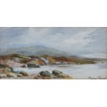 William Percy French (1854-1920) Coastal Scene Watercolour, 10.5 x 21cm (4 x 8¼'') Signed