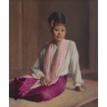 Sir Gerald Festus Kelly PRA RHA (1879-1972) Ma Than E Oil on Canvas, 97 x 84cm (38 x 33'')