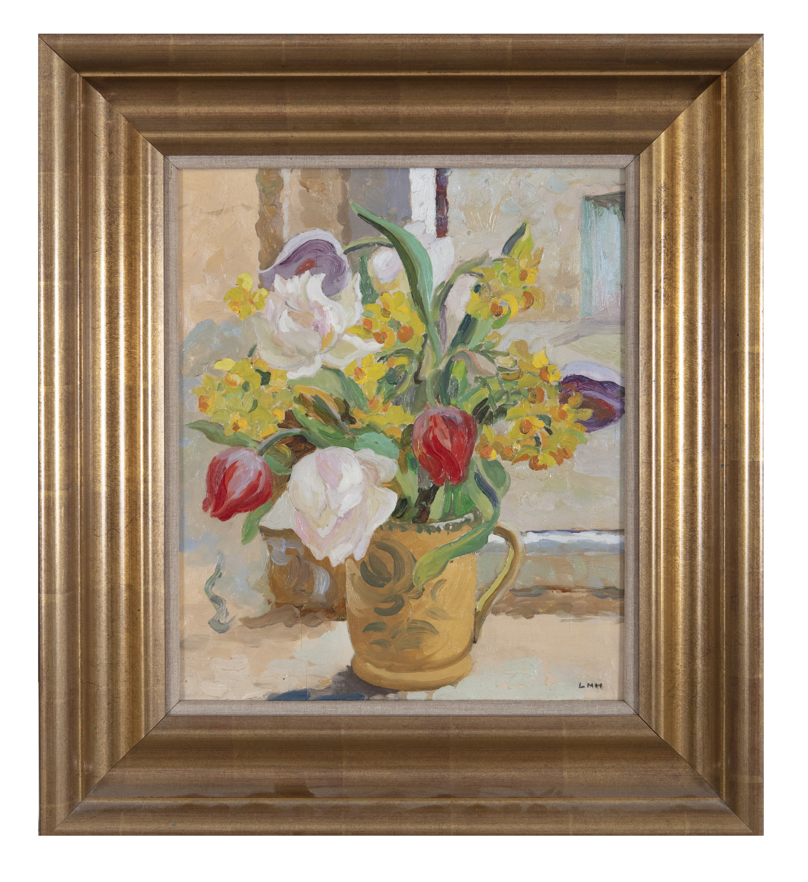 Letitia Marion Hamilton RHA (1878-1964) Still Life of Flowers in a Jug Oil on board, 39 x 32cm ( - Image 3 of 5