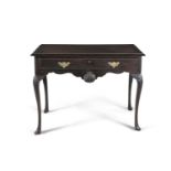 AN IRISH MAHOGANY SIDE TABLE, 19th century, of rectangular form with plain moulded top, above single