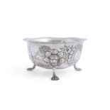 AN IRISH SILVER SUGAR BOWL, Dublin 1933, mark of Matthew J Staunton, the bowl decorated with