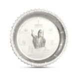 A PAIR OF LIMITED EDITION IRISH SILVER PLATES COMMEMORATING THE VISIT OF POPE JOHN PAUL II TO