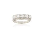 A DIAMOND HALF ETERNITY RING, composed of five round brilliant-cut diamonds weighing approximately