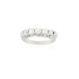 A DIAMOND HALF ETERNITY RING, composed of five round brilliant-cut diamonds weighing approximately