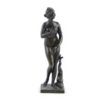 FRENCH SCHOOL (19TH CENTURY) Venus standing with dolphin on her left side Bronze group on plinth