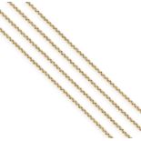 A GOLD CHAIN NECKLACE, of cable-link design, clasp stamped 9K, length 78cm