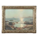 JULIUS OLSSEN RA PROI (1864 - 1942) Sunset Glow - Connemara Oil on canvas, 44 x 59cm Signed With